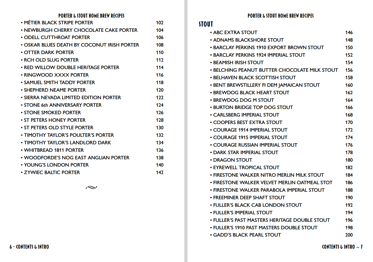 Porter & Stout Home Brew Recipes
