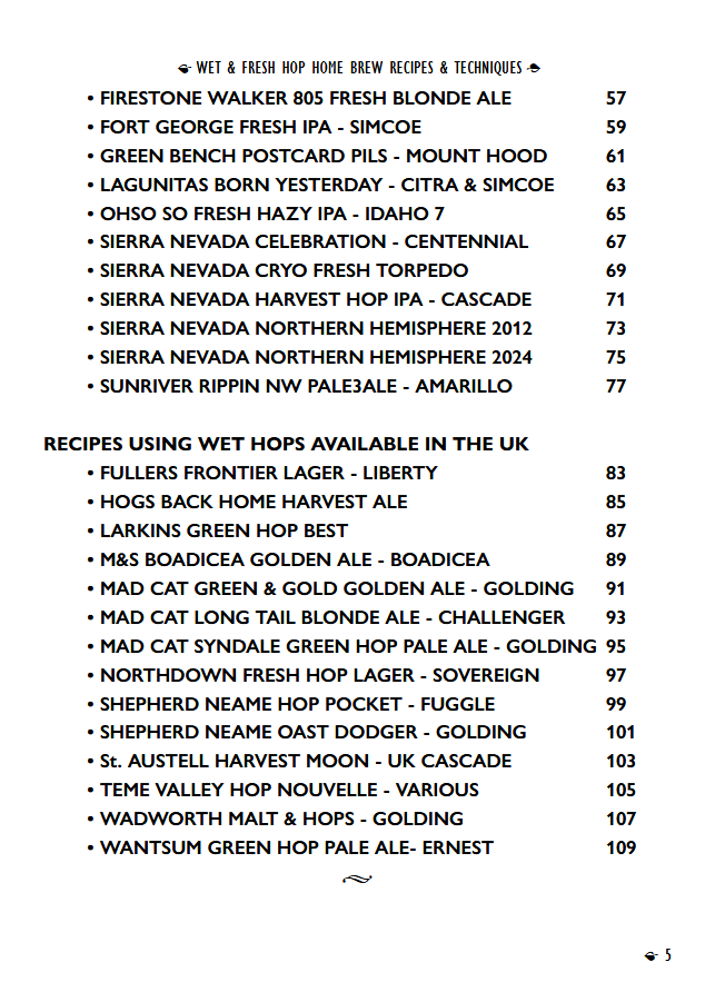 Wet & Fresh Hop Harvest Home Brew Recipes